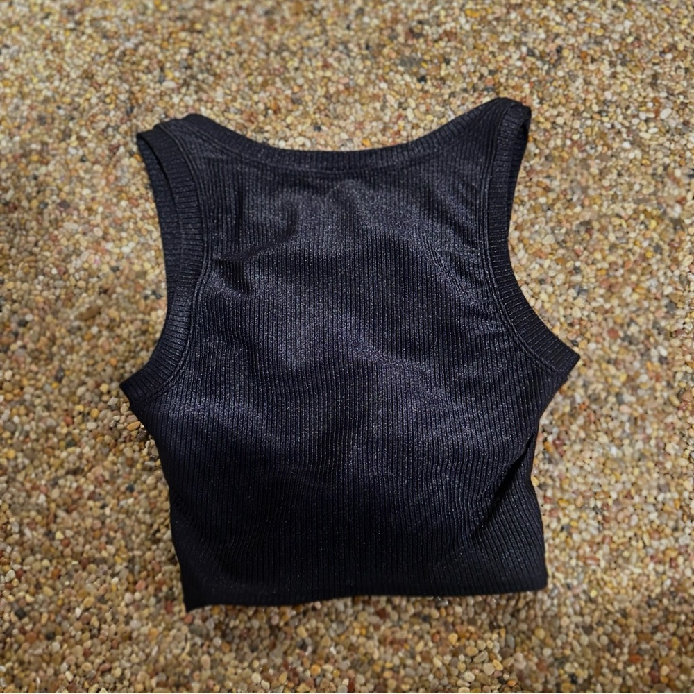 AERIE OFFLINE Ribbed Shine Twist Front Sports Bra - Picture 4 of 6